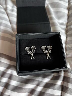 Cufflinks Inc. Silver Lacrosse Stick Cufflinks